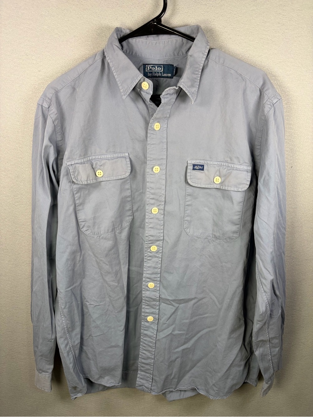 Polo by Ralph Lauren Vintage 90’s Men’s Light Blue Long-Sleeve Button-Up Shirt